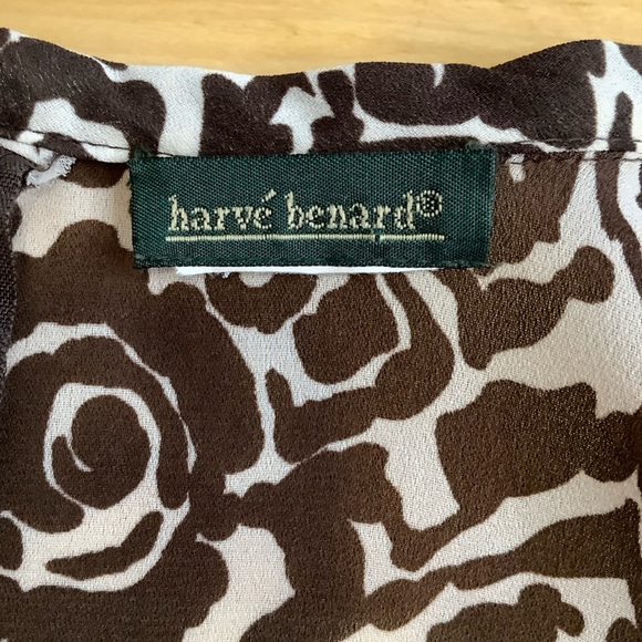 HARVE BENARD Chocolate and Cream Floral Blouse - Picture 11 of 11